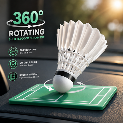 Sporty 360° Swivel Shuttlecock Dashboard Figurine