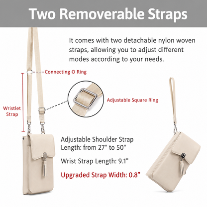 Luxury Beige Pearl Angeli Crossbody Phone Bag