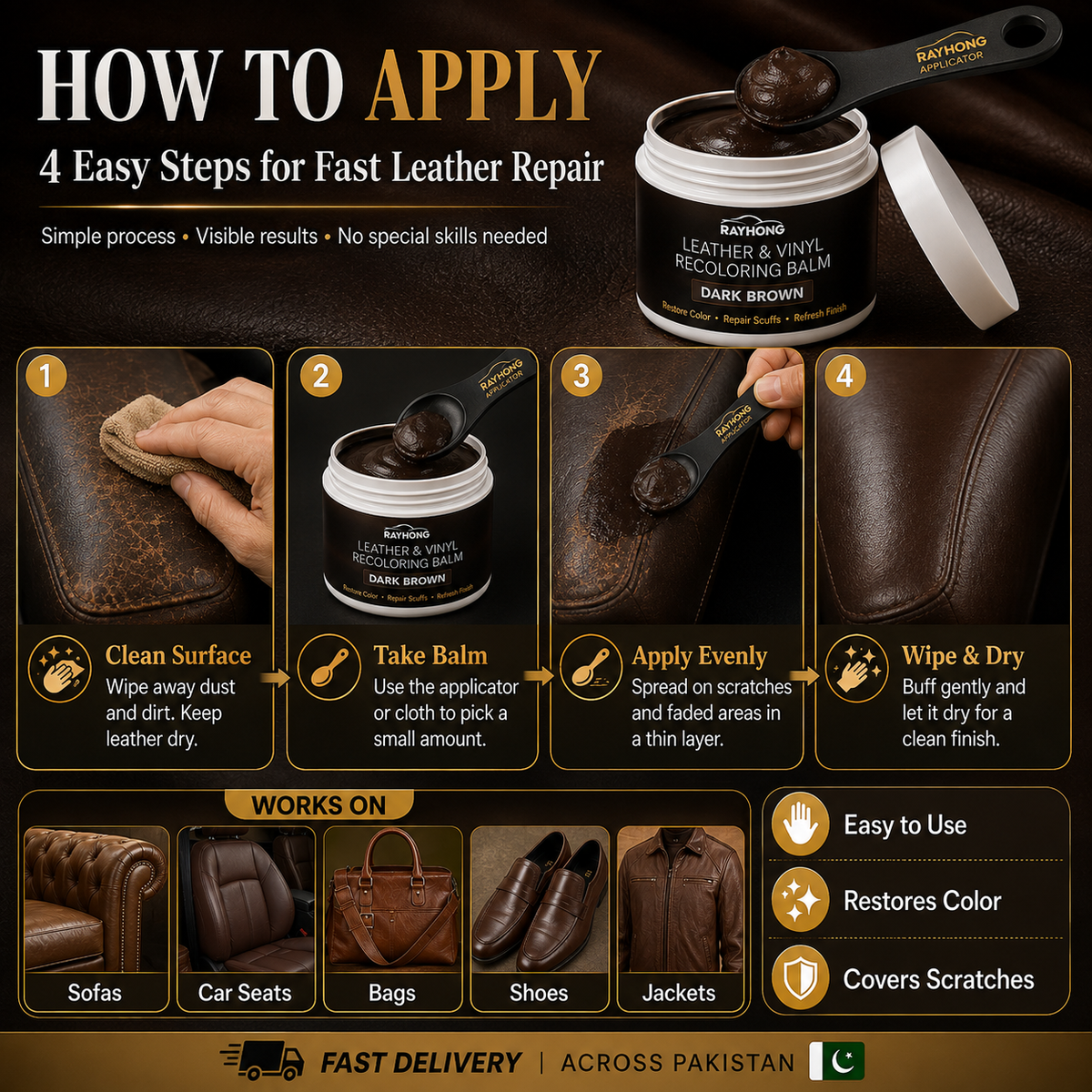 Leather Repair & Recoloring Balm