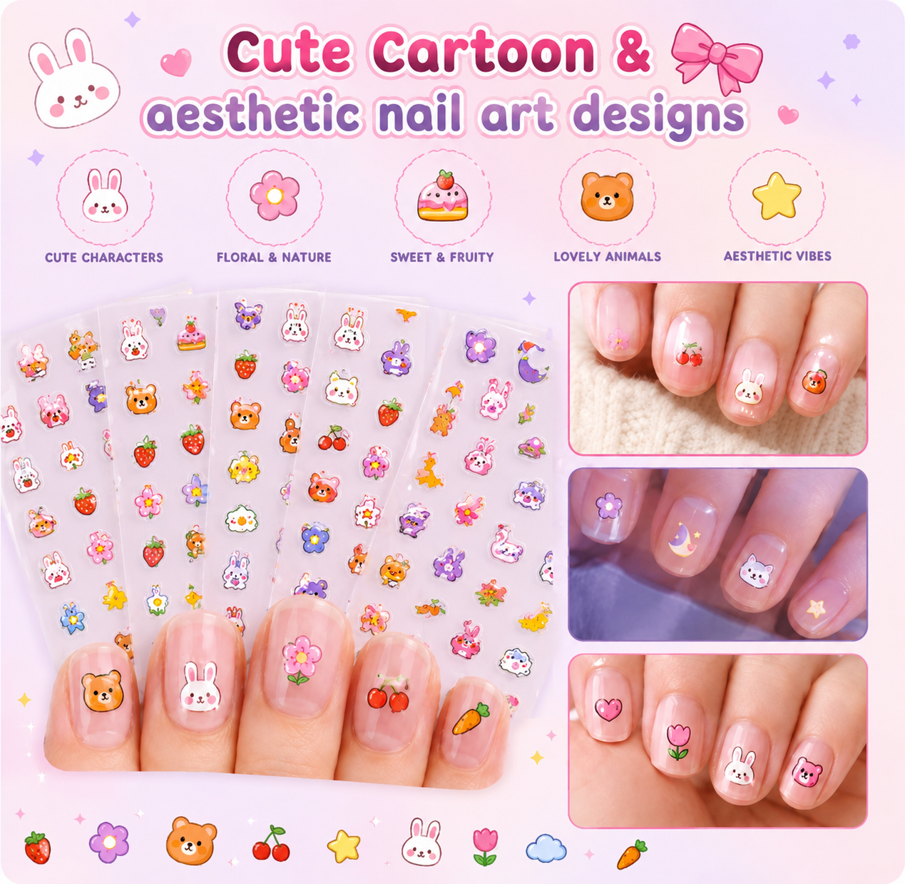Glow In Dark Nail Stickers For Children
