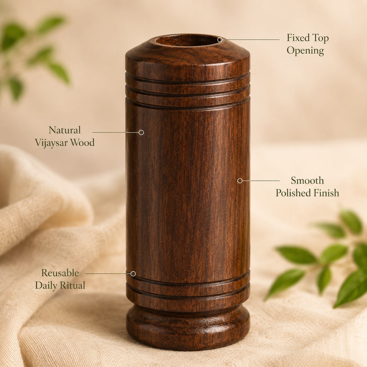 🌿Ayurvedic Vijaysar Wooden Sugar Control Glass ✨