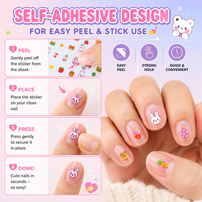 Glowing Cute Nail Stickers - Self Adhesive