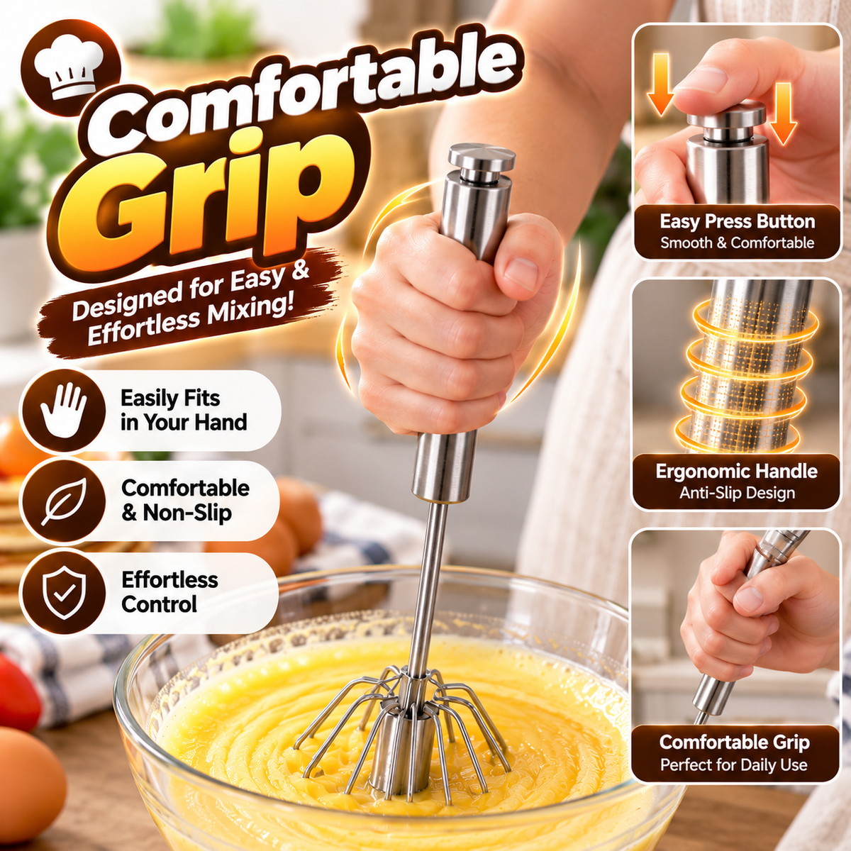 Semi-Automatic Egg Whisker