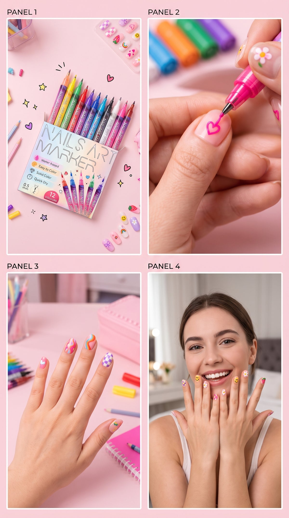 12 Colors Nail Art Marker Pen Set