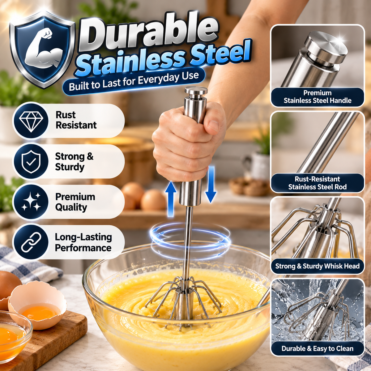 Semi-Automatic Egg Whisker