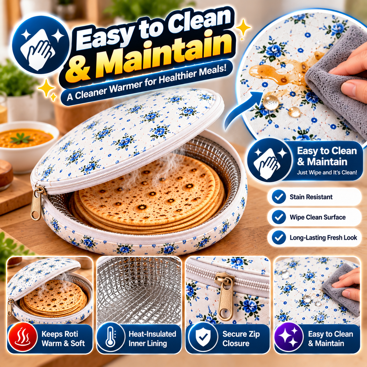 Insulated Roti & Chapati Warmer