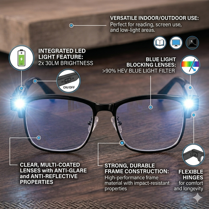 Antiblue Reading Glasses with White Light