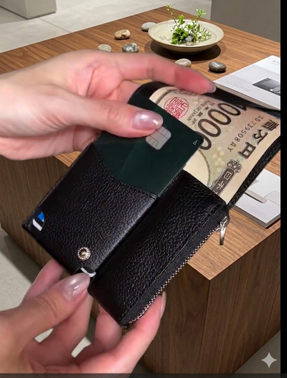 Multi-Function RFID Mini Leather Portable Wallet