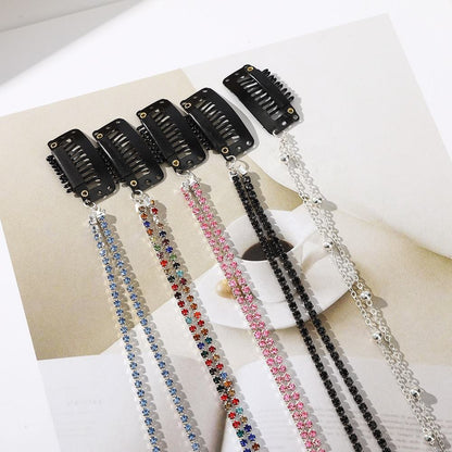🌟 Rhinestone Hair Chains Clips