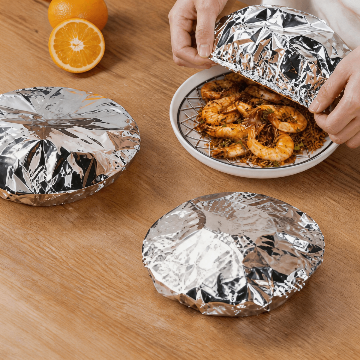 Reusable Aluminum Foil Food Covers, Insulated Domes for Hot Meals 100.