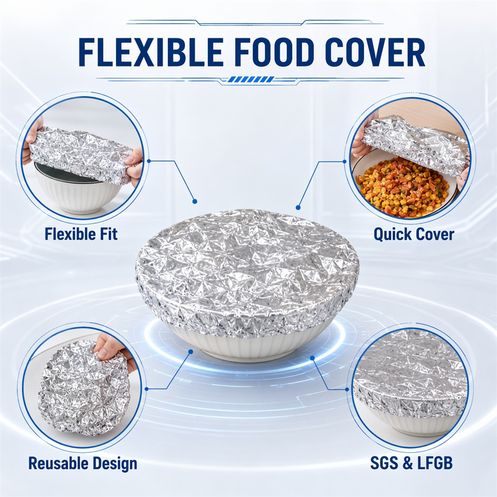 Reusable Aluminum Foil Food Covers, Insulated Domes for Hot Meals 100.