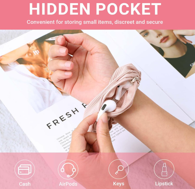 🎀 ZipPocket Ponytail Holder for Girls 🎀