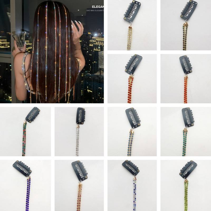 🌟 Rhinestone Hair Chains Clips