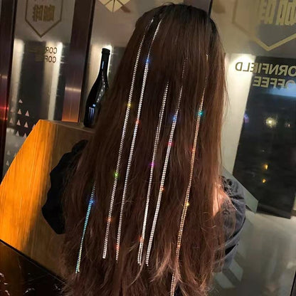 🌟 Rhinestone Hair Chains Clips