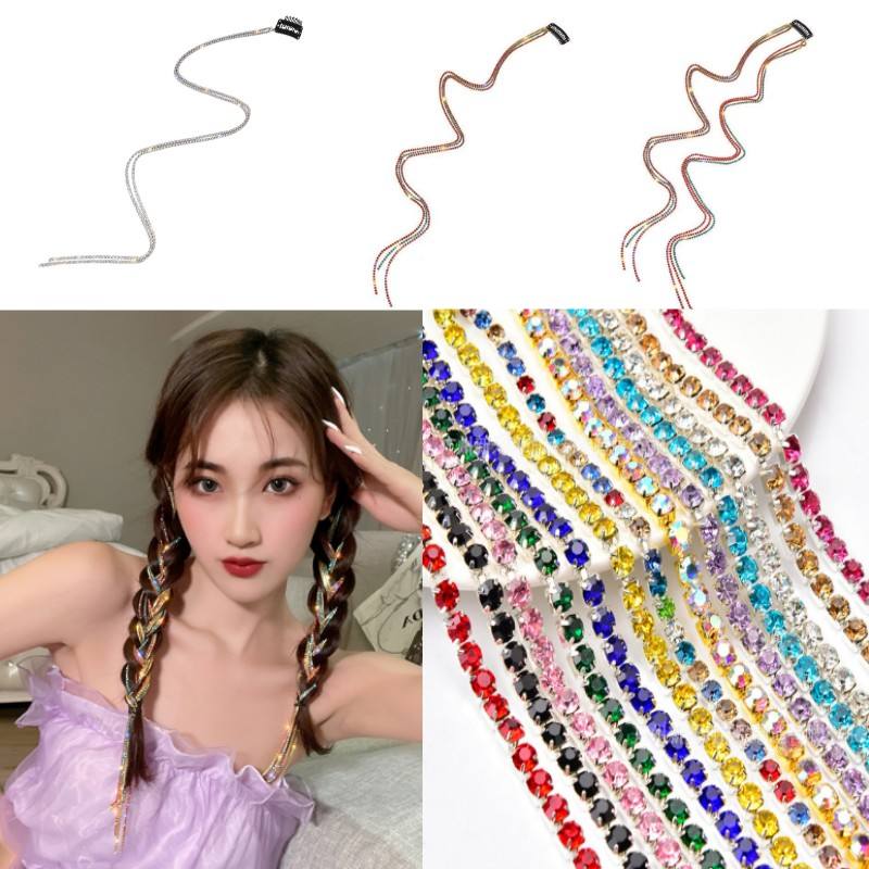🌟 Rhinestone Hair Chains Clips