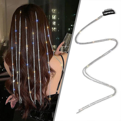 🌟 Rhinestone Hair Chains Clips