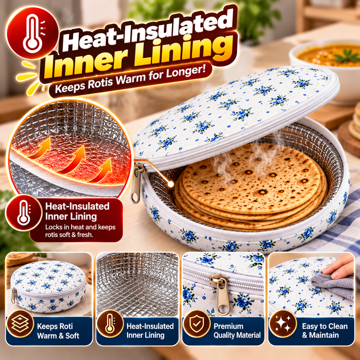 Insulated Roti & Chapati Warmer