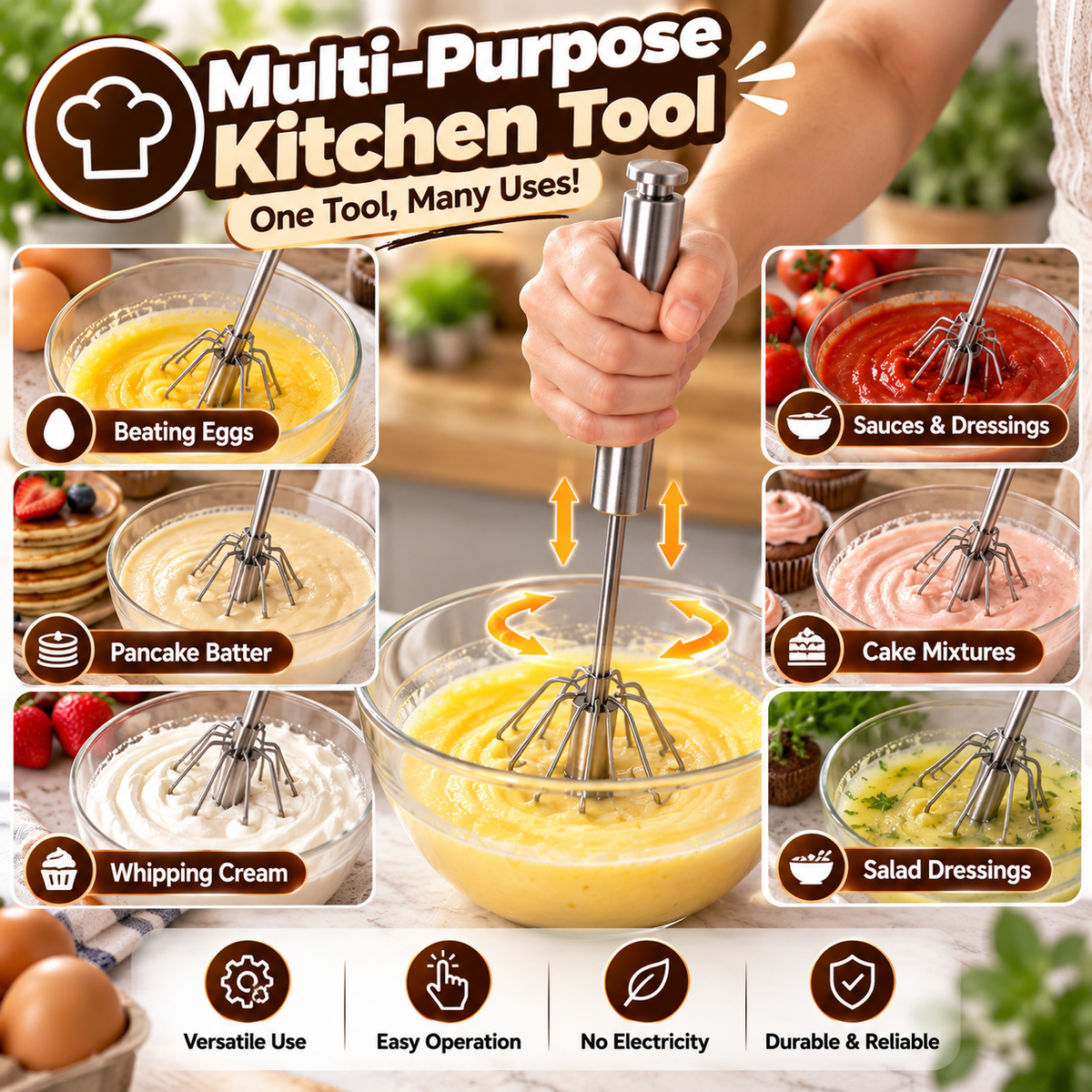 Semi-Automatic Egg Whisker