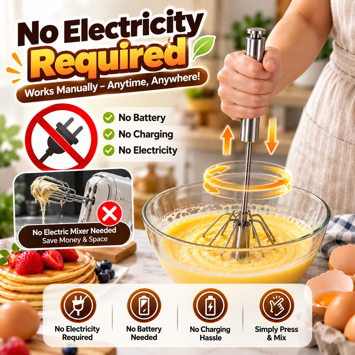 Semi-Automatic Egg Whisker