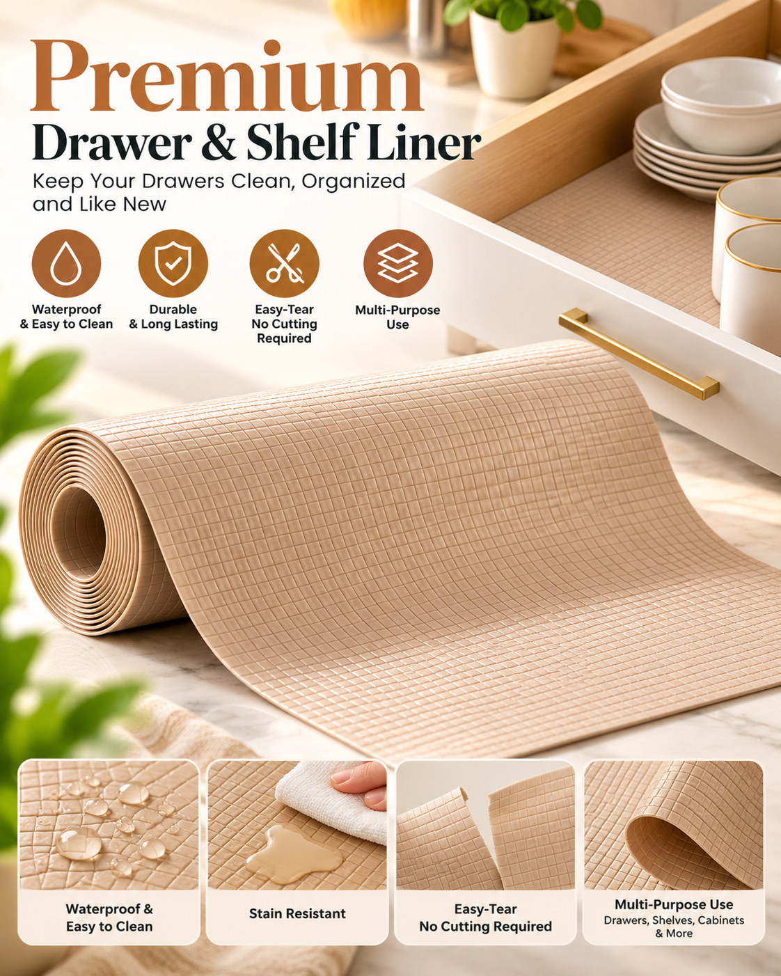 Easy-Tear Kitchen & Drawer Liner Roll