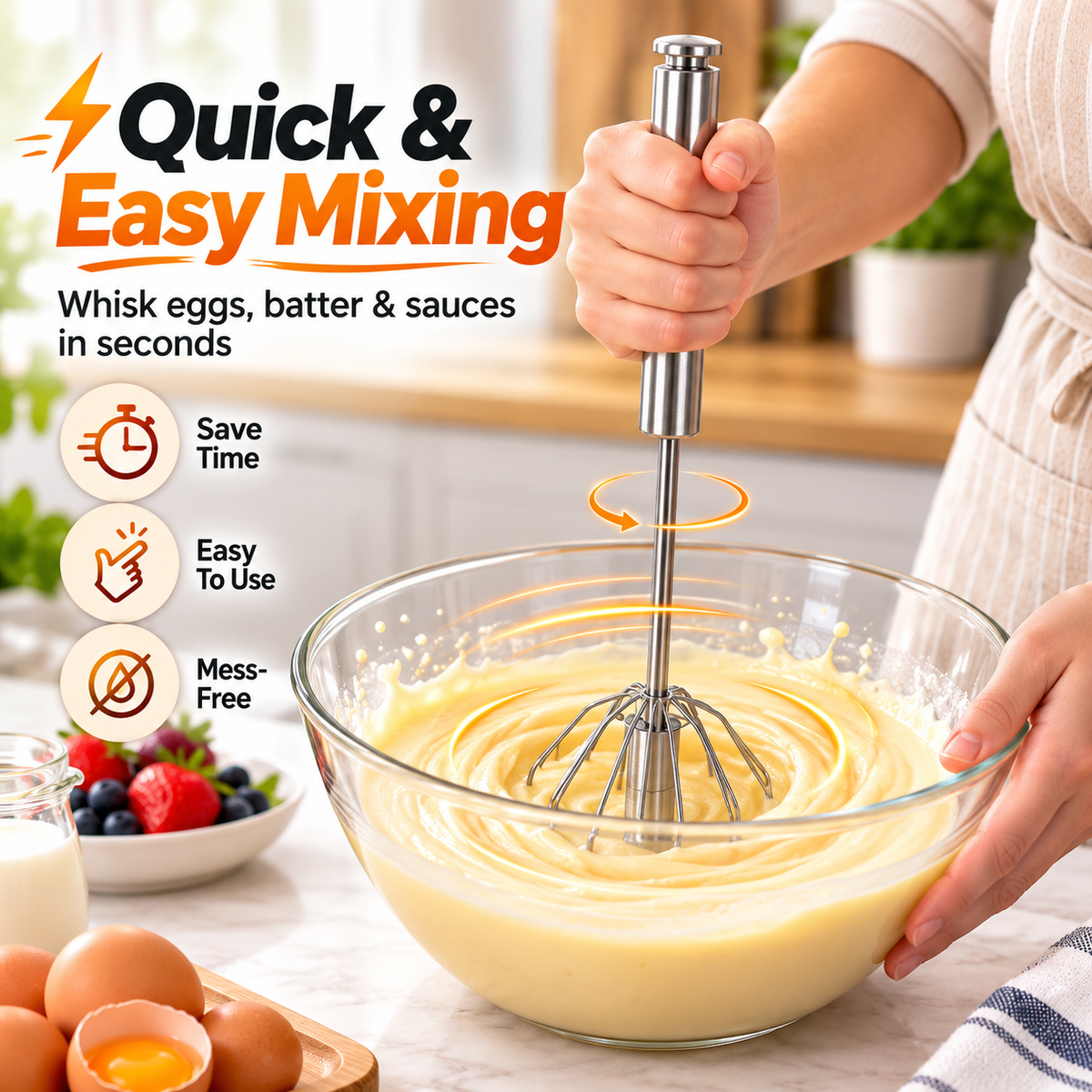 Semi-Automatic Egg Whisker