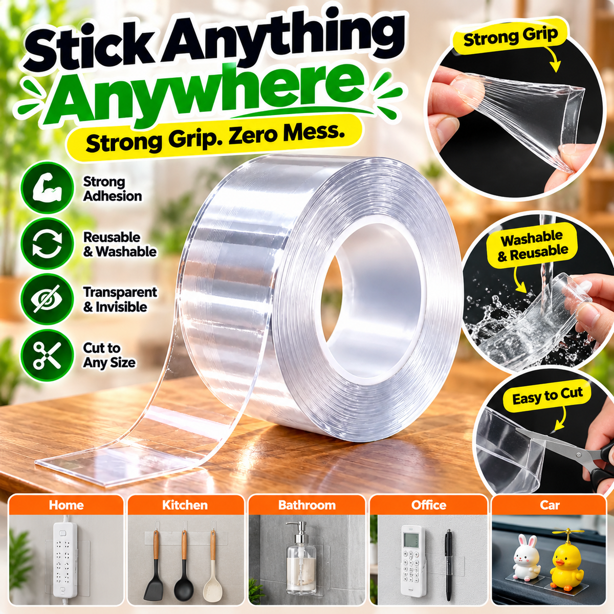 NanoGrip Reusable Double-Sided Tape