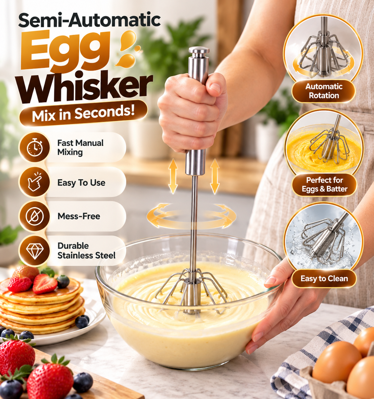 Semi-Automatic Egg Whisker