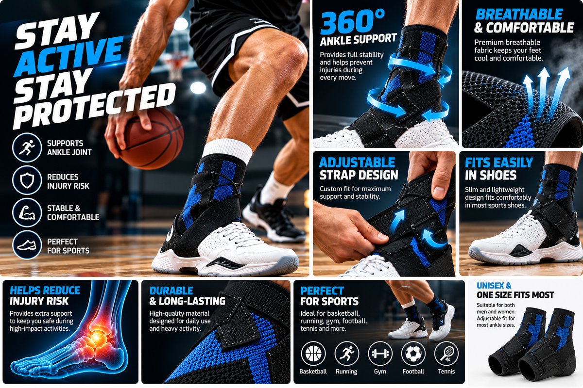 ProFit 360° Sports Ankle Support Brace – Adjustable Ankle Stabilizer for Men & Women