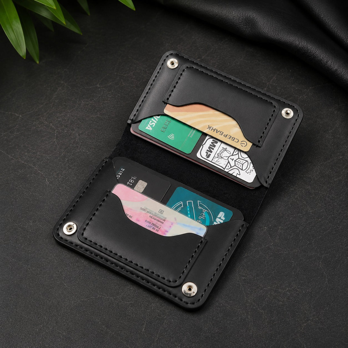 The Matte Charcoal Leather Wallet