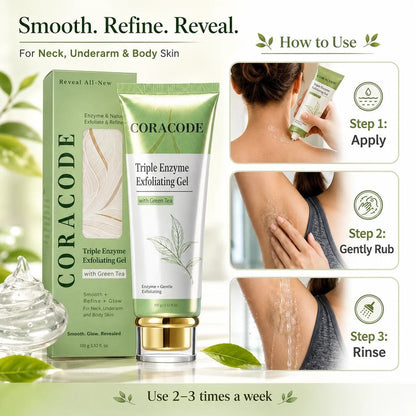Coracode Triple Enzyme Exfoliating Gel with Green Tea Effect