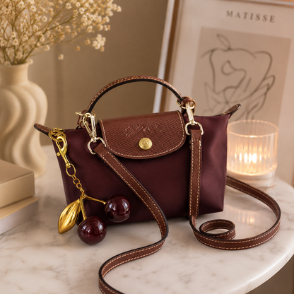 Luxury Burgundy waterproof mini Cross-body Bag