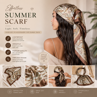 Premium Paisley Multi-Functional Silk Scarf