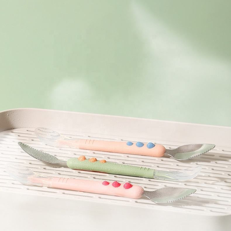 Double Head Baby Fruit Feeder Spoon