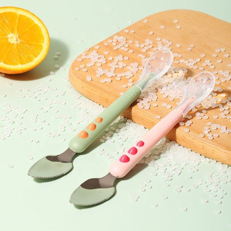 Double Head Baby Fruit Feeder Spoon