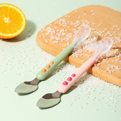 Double Head Baby Fruit Feeder Spoon