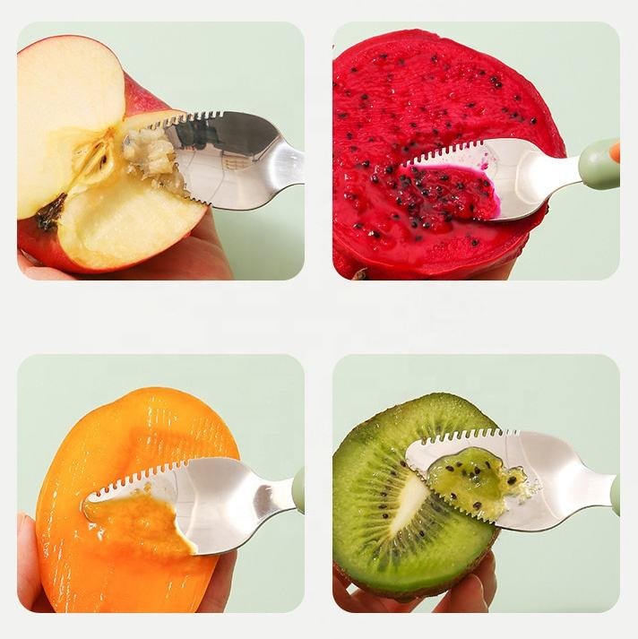Double Head Baby Fruit Feeder Spoon