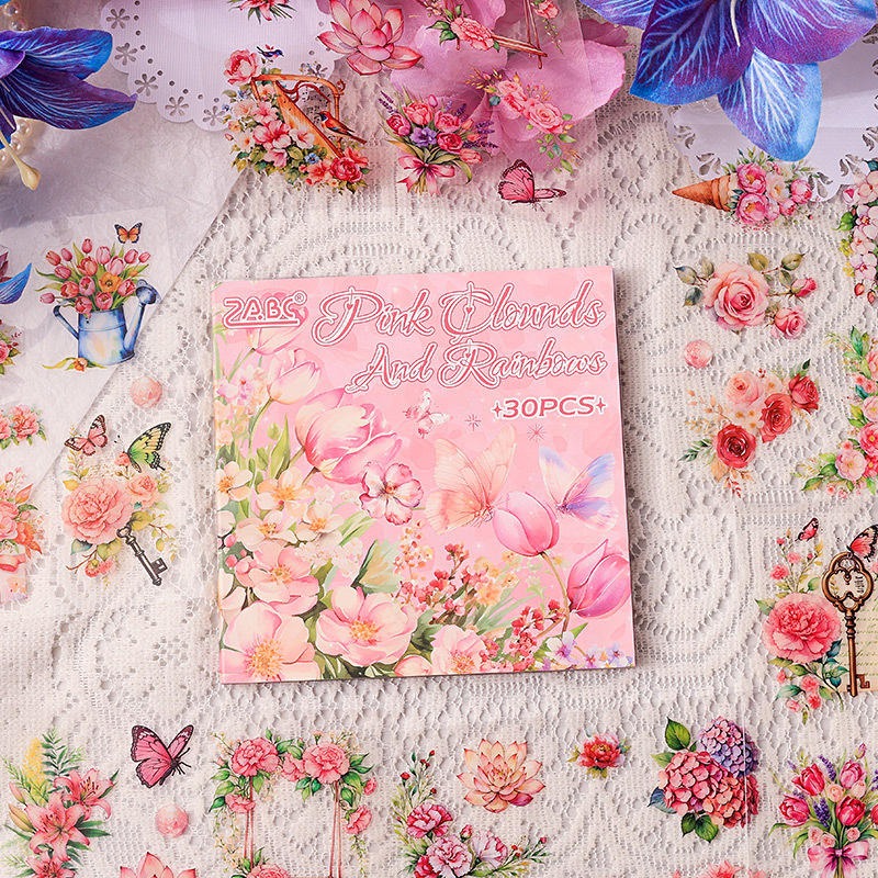 Waterproof Dewy Flowers Lovely Sticker Book