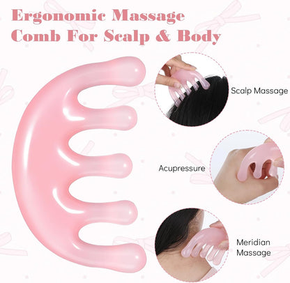 Pink Resin Scalp Massage Comb