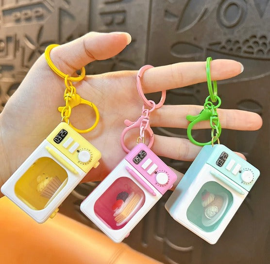 Mini LED Microwave Keychain Charm
