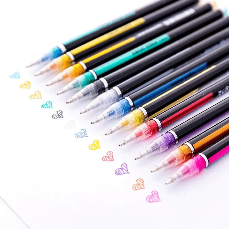 Cute Kawaii Multicolor Glitter Neon Gel Pen