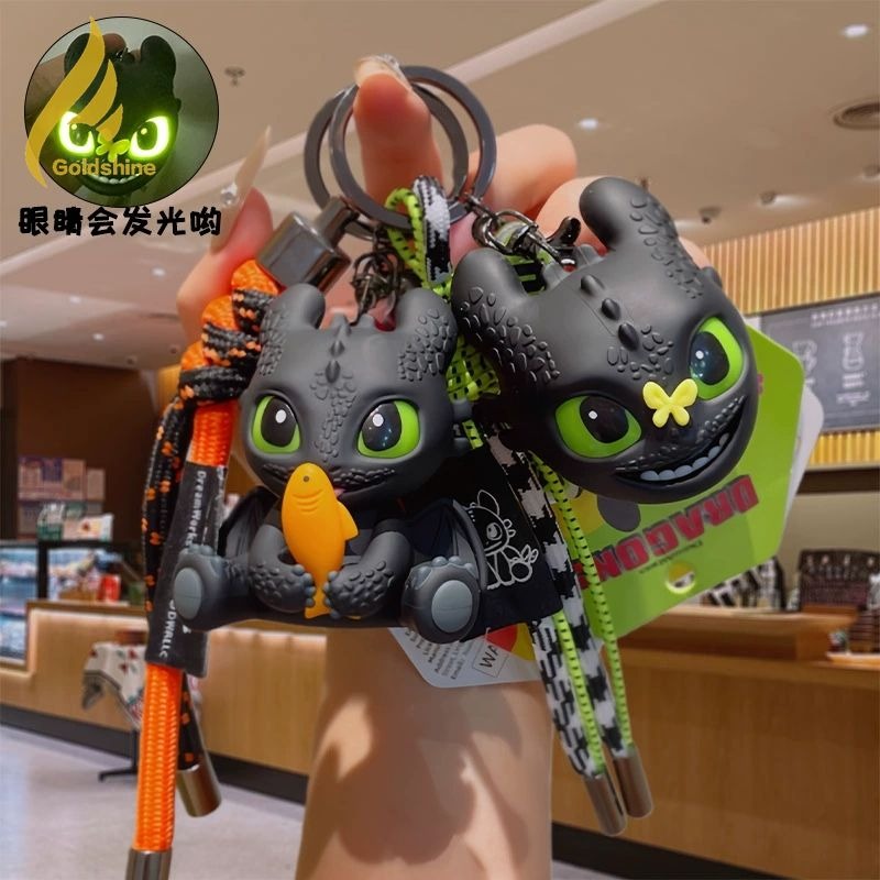Toothless Glowing Eyes Dragon Keychain