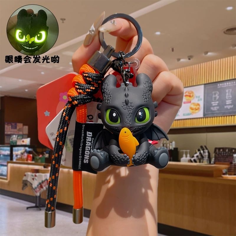 Toothless Glowing Eyes Dragon Keychain