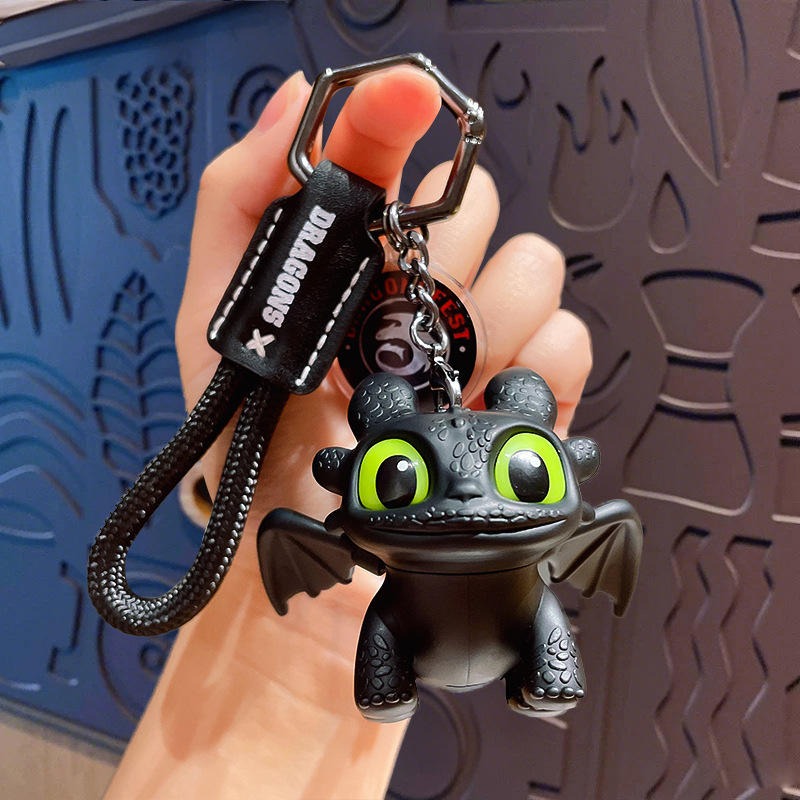 Toothless Glowing Eyes Dragon Keychain