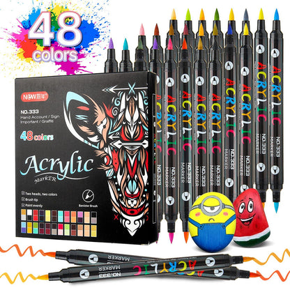 Waterproof DualTip Acrylic Marker Set