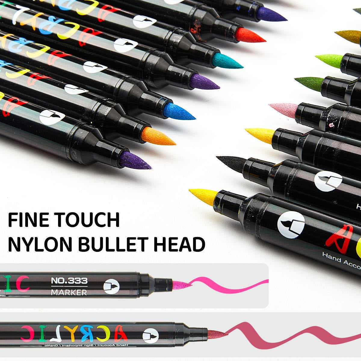 Waterproof DualTip Acrylic Marker Set