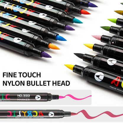 Waterproof DualTip Acrylic Marker Set