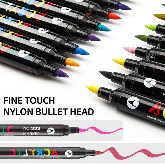 Waterproof DualTip Acrylic Marker Set