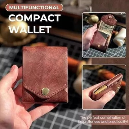 Multi-functional Leather Compact Wallet