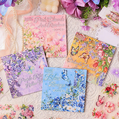 Waterproof Dewy Flowers Lovely Sticker Book