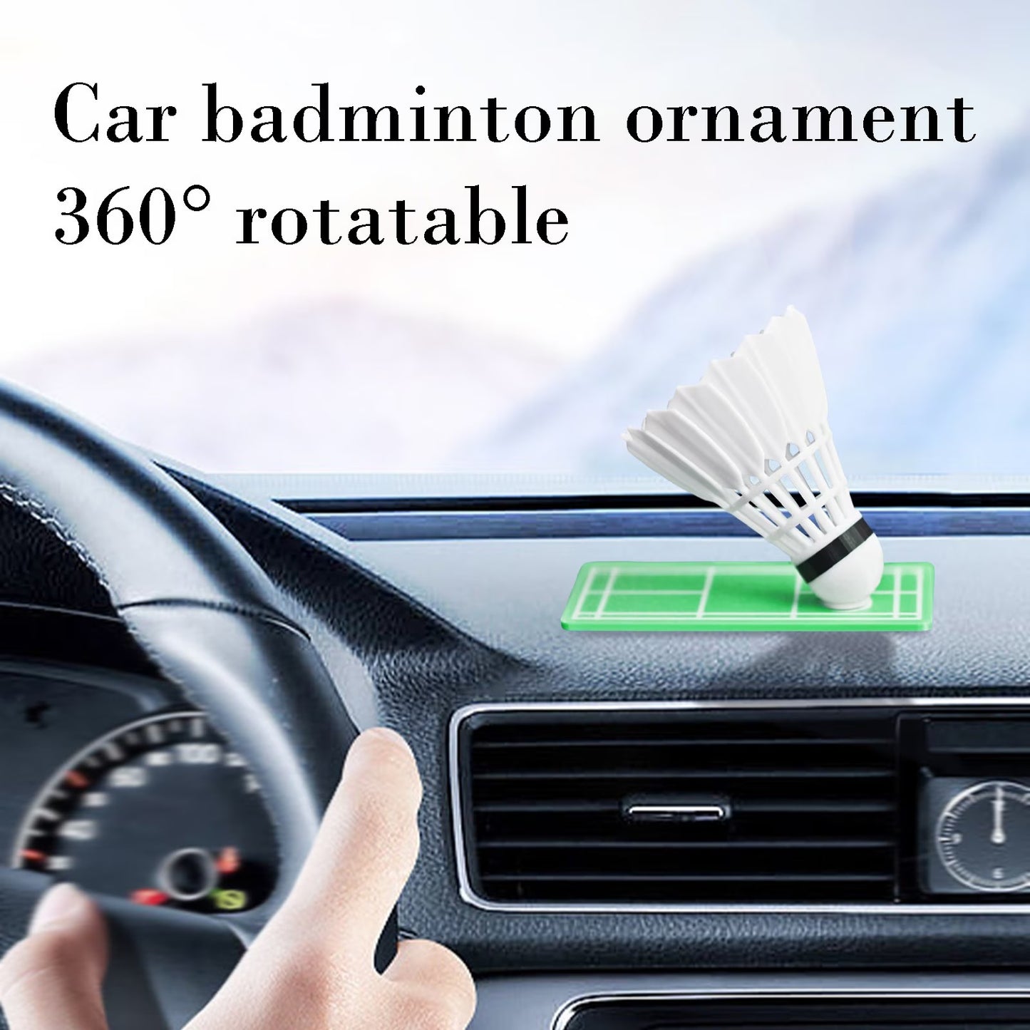 Swinging Shuttlecock Dashboard Ornament